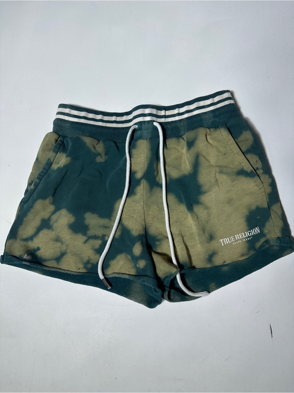 True Religion Green Tie-Dye Athletic Lounge Shorts